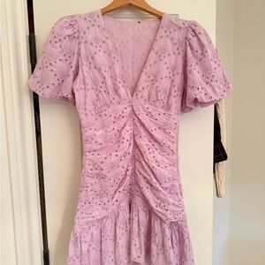 Zara Lavender Ruched Mini Dress